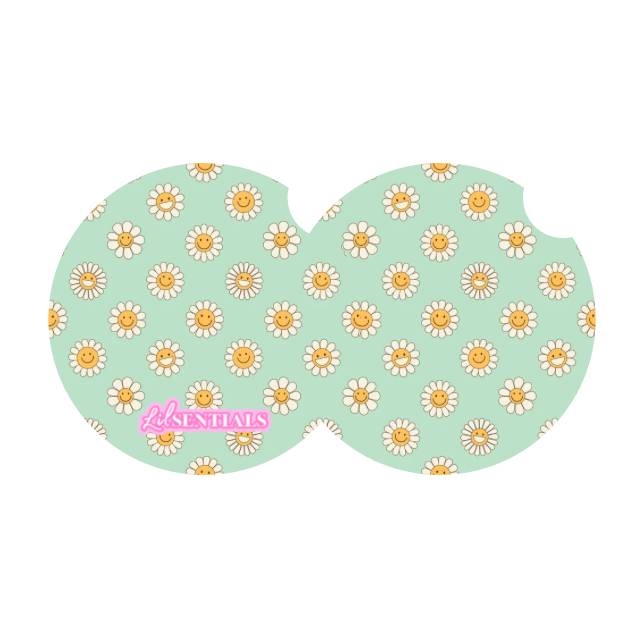 Car coaster: happy daisy (2pk)