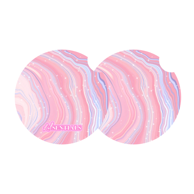 Car coaster: Pink glitter (2pk)