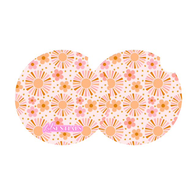Car coaster: Retro sun (2pk)