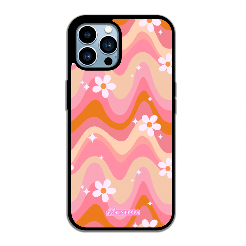 Retro flower wave