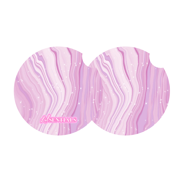 Car coaster: Purple glitter (2pk)