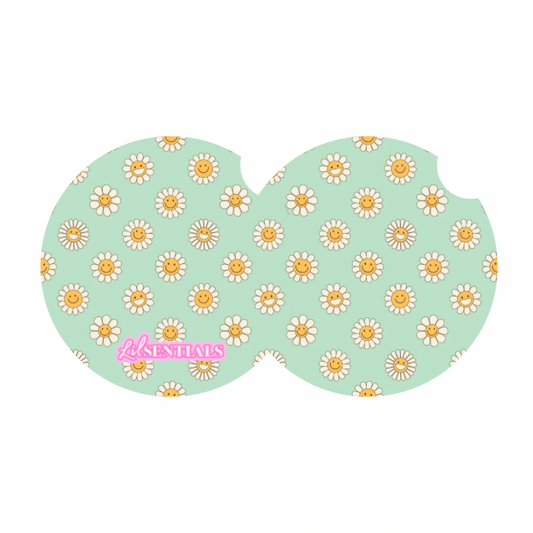 Car coaster: happy daisy (2pk)