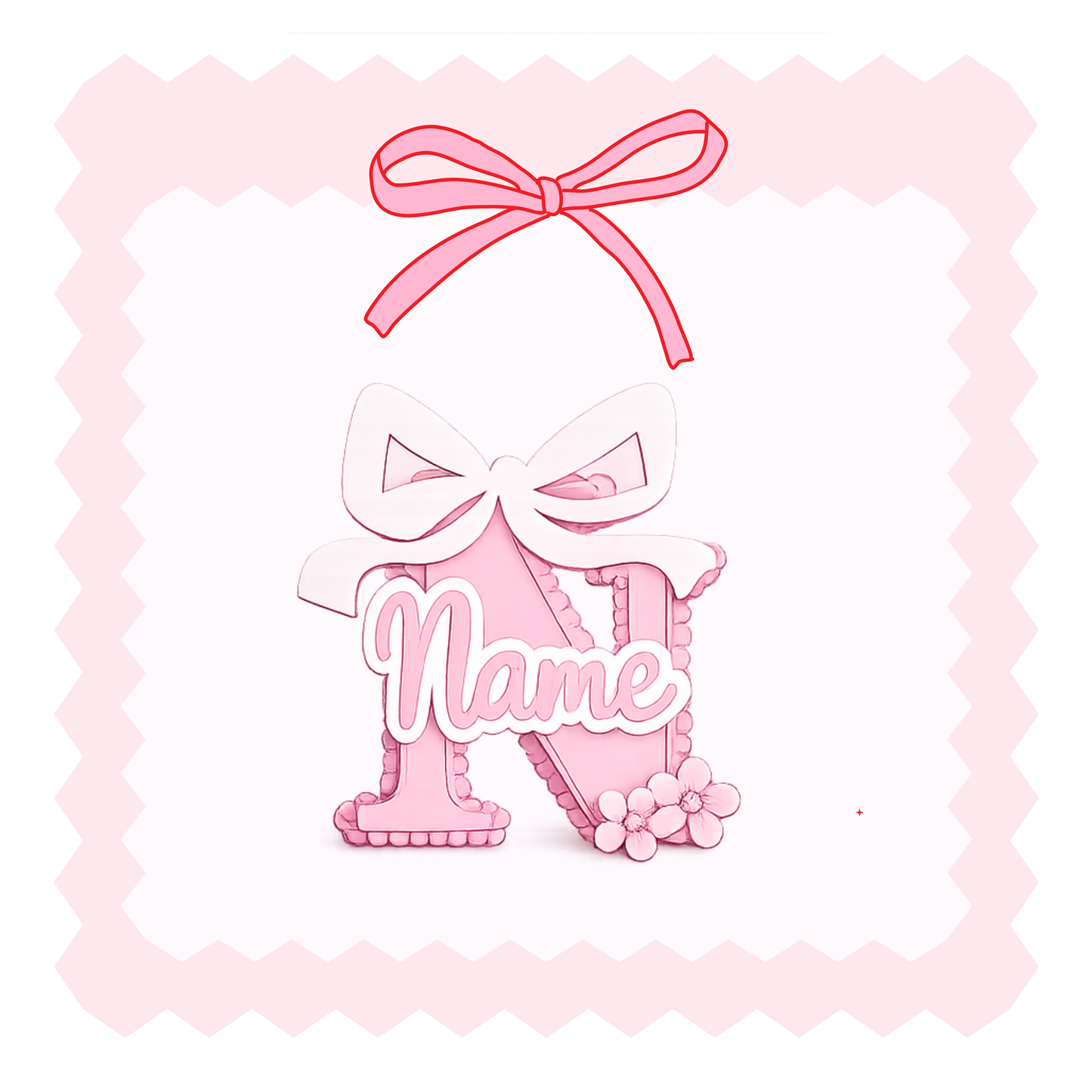 Pink w/Pink Mirror Door Plaque