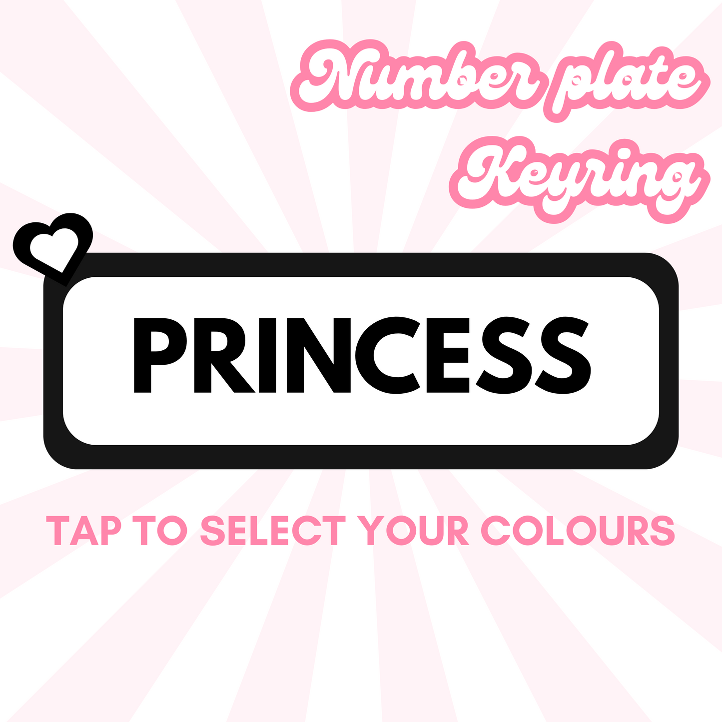 PRINCESS Number plate keyring