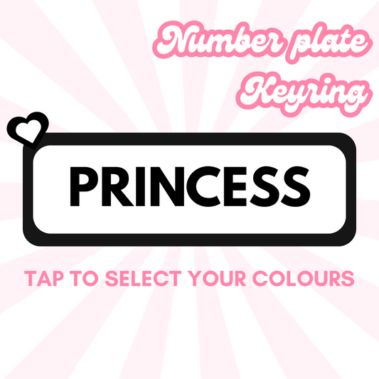 PRINCESS Number plate keyring