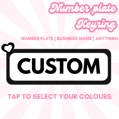 CUSTOM Number plate keyring