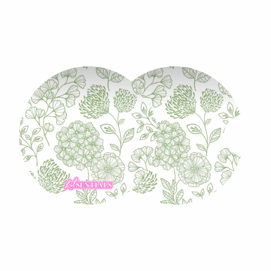 Car coaster: Green floral (2pk)