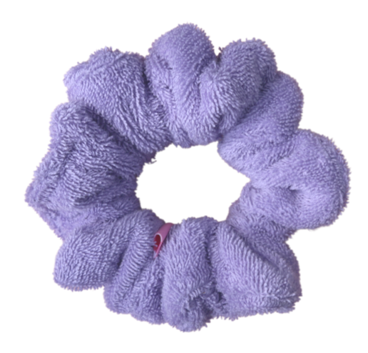 Purple towel scrunchie